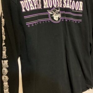 Black Long Sleeve Purple Moose Saloon Shirt iconic bar from Ocean City, Maryland